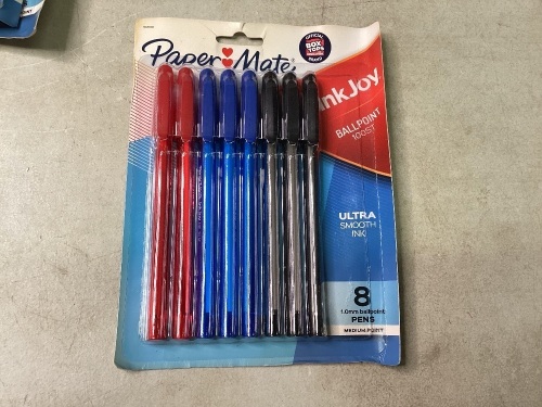 Lot of 3 InkJoy Black, Blue & Red Ballpoint Pens, 8-Pack - Lot 352
