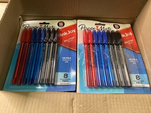 Lot of 12 Packs InkJoy Assorted Color Ballpoint Pens, 8/Pack - Lot 366