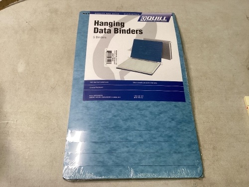 Lot of 5 Quill 5 Pack Hanging Data Binders, Light Blue, 9 1/2" x 11" - Lot 374