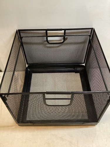 Lot of 2 Wire Mesh File Organizer, Matte Black - Lot 664