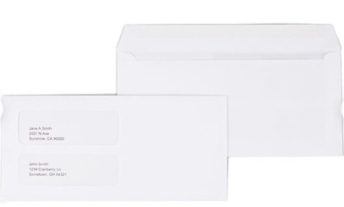 Staples Gummed Business Envelopes, 4 3/16" x 9", White, 1000/Box - Lot 369