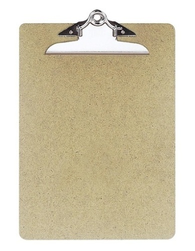 Lot of 5 Officemate Hardboard Clipboards, Letter Size, Brown, Cosmetic Damage - Lot 378