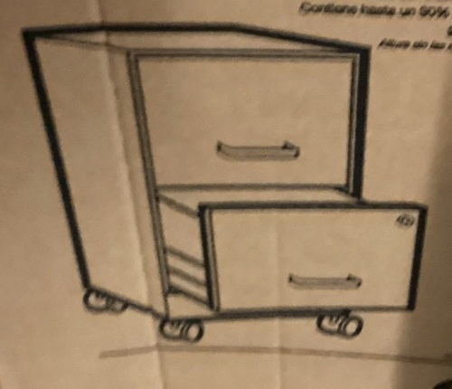 Office Designs Rolling 2-Drawer FIle Cabinet, Black - Lot 32