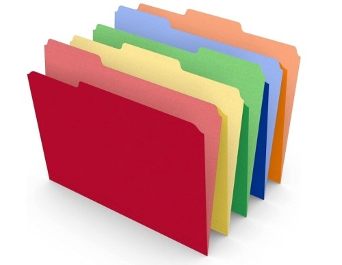 Lot of 2 Tru Red File Folders, 1/3 Cut, Letter Size, Assorted Colors, 100/Box - Lot 736