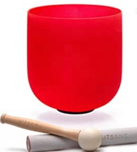 Red C Note Crystal Singing Bowl - Lot 425