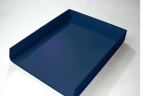 Lot of 3 Stackable Wood Paper Tray, Navy - Lot 685