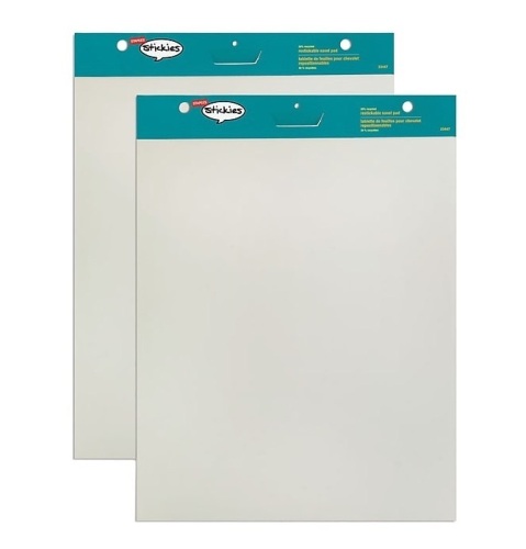 Staples Stickies Easel Pads, 25" x 30", White, 30 Sheets/Pad, 2 Pads/Carton - Lot 725