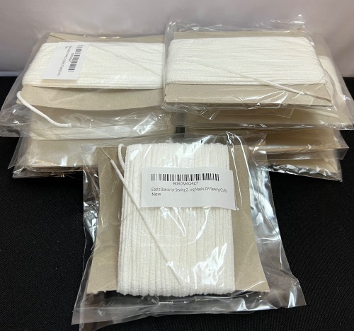 Lot of (10) Packs of Elastic Bands for Masks & Other Sewing Crafts - Lot 117