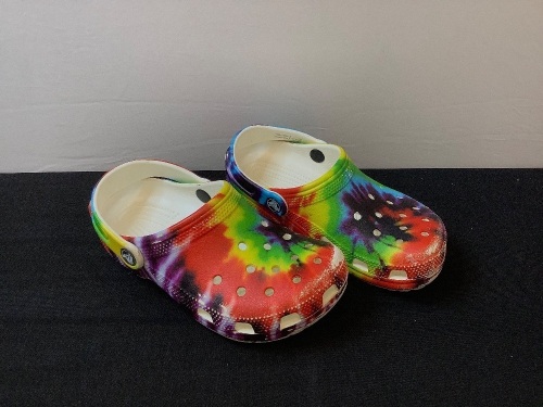 Tie Die Crocs, Junior Size J2, 8 1/2 - Lot 136