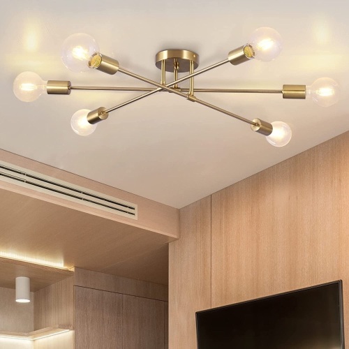 6-Light Semi Flush Mount Ceiling Light - Lot 303