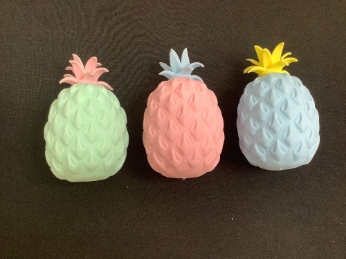 Lot of (3) Squishies Pineapple Stress Relief Toy - Lot 306