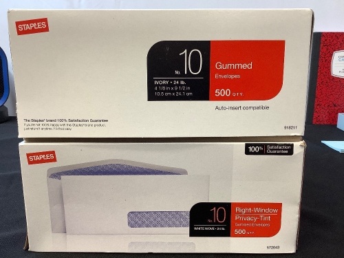 Lot of (2) Boxes Staples No. 10 Envelopes - Lot 333