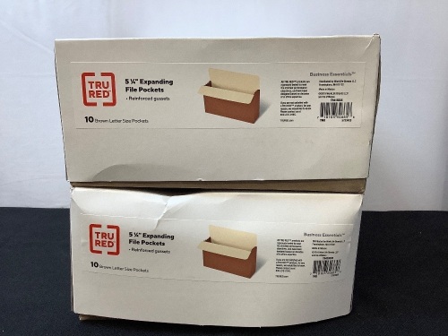 Lot of (2) Boxes TruRed 5.25" Expanding File Pockets, 10pk - Lot 339