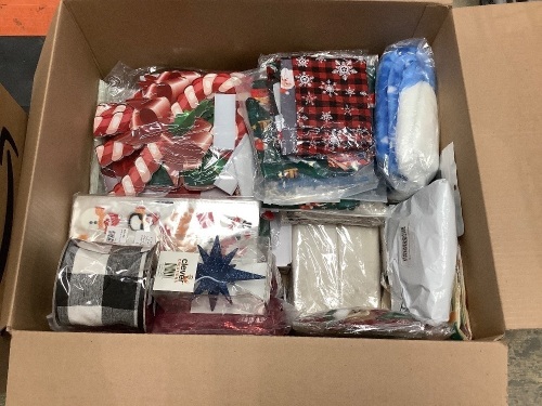 Large Box of Misc. Christmas Items - Lot 368