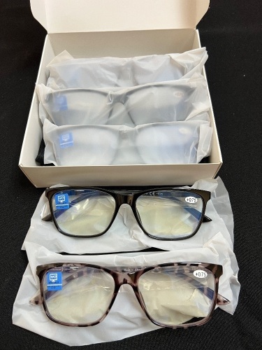 Set of 5 Reading/Bluelight Glasses +0.75 - Lot 383