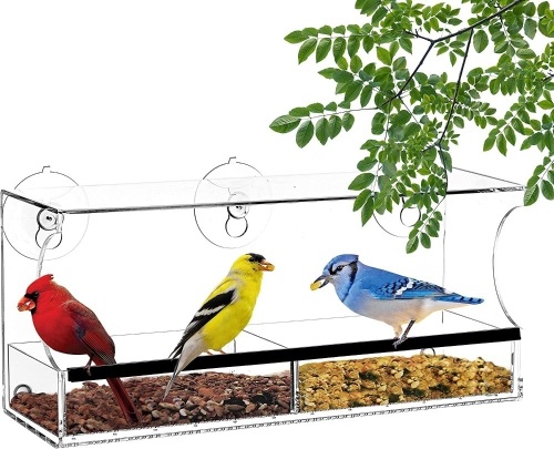 Bundle of (2) Clear Window Bird Feeder - Lot 321