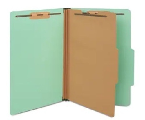 Lot of (2) Boxes TruRed 1 Partition Pressboard Classification Folders, Legal Size 20 Pk - Lot 660