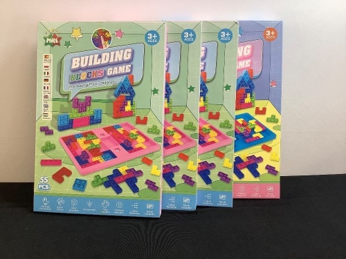 Lot of (4) Building Blocks Game - Lot 127