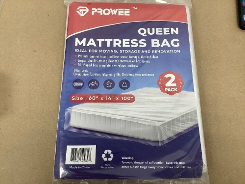 Queen Mattress Bag for Moving, 60"x14"x100", 2 Pack - Lot 208