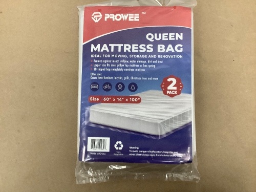 Queen Mattress Bag for Moving, 60"x14"x100", 2 Pack - Lot 329