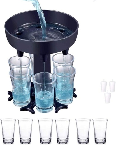 6 Shot Glass Dispenser, Glasses Included - Lot 246