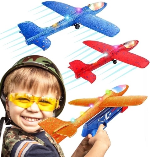 Falunting Aircraft DIY LED Airplane Launcher, 3 Planes - Lot 471