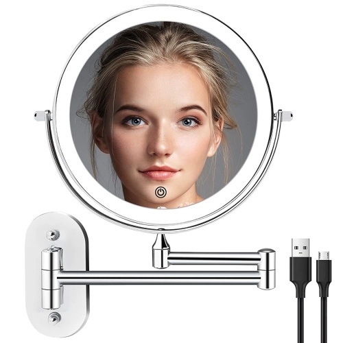 8" Wall Mount Mirror with LED Ring Light - Lot 400