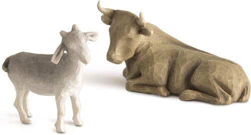 Willow Tree Sculpted Ox and Goat Nativity Figures - Lot 486