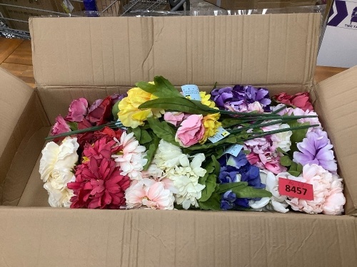 Box of Various Fake Flowers - Lot 8457