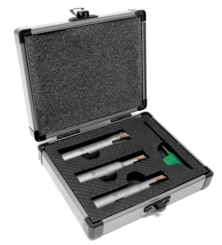 WEN DB003E 3-Piece 90-Degree Square Shoulder Indexable Carbide End Mill Set with Aluminum Storage Case - Lot 8472