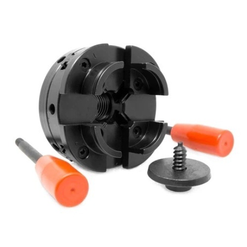 WEN LA4444 4-Inch 4-Jaw Self-Centering Lathe Chuck Set with 1-Inch x 8TPI Thread - Lot 8504