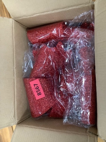 Set of 3 Sparkley Red Bows - Lot 8567