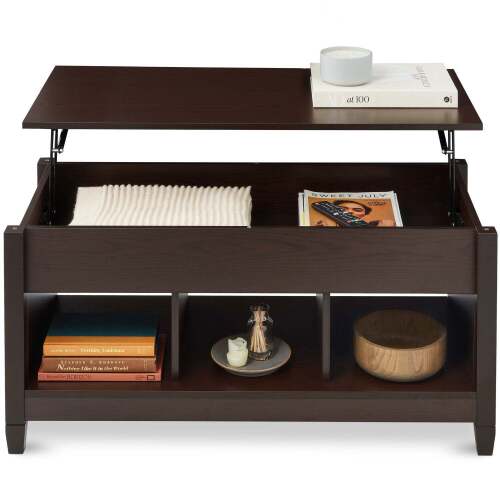 Multifunctional Lift Top Coffee Table w/ Hidden Storage, 3 Cubbies - Lot 8525