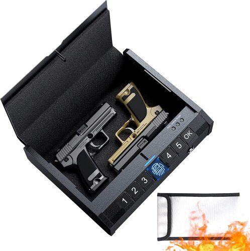 AINIRO Gun Safe for Pistols - Biometric Gun Safe for Handgun - Lot 8701