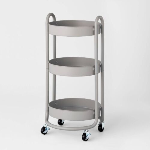3-Tier Round Metal Utility Cart - Brightroom - Lot 8637