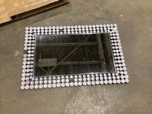 35 in. x 24 in. Rectangle Modern Decoration Wall Mirror - Missing 3 Bevels - Lot 277