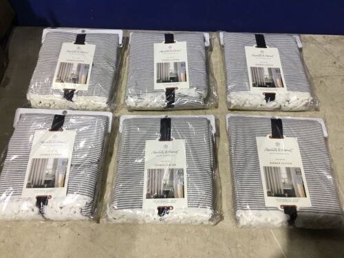Case of (6) Hearth & Hand Magnolia Gray Stripe Shower Curtains - Lot 320
