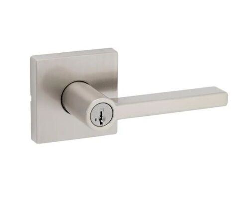 Lot of (2) Kwikset Halifax Square Satin Nickel Keyed Entry Door Lever Featuring SmartKey Security - Lot 340