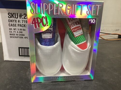 Case of (2) Onyx Bathhouse 4pc Slipper Gift Sets  - Lot 363