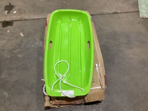 Kids Outdoor Plastic Toboggan Snow Sled Board w/ Pull Rope, Handles - 35in  - Lot 447