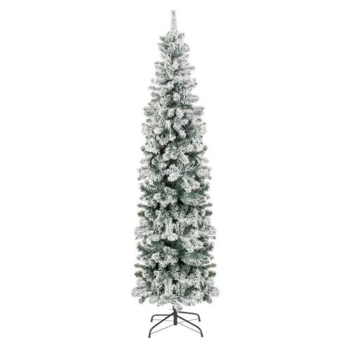7.5' Snow Flocked Artificial Pencil Christmas Tree w/ Stand - Lot 546