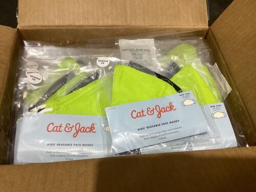 Case of (24) Cat & Jack Kid's Reusable Face Masks  - Lot 619
