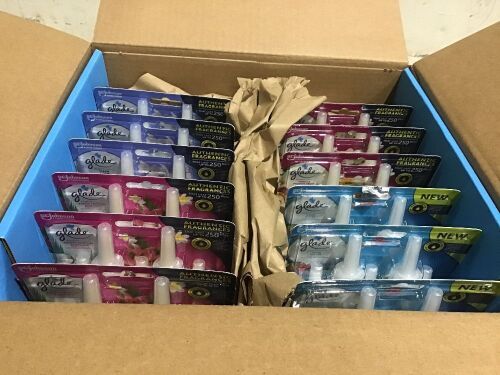 Case of (12) 5 Ct Glade PlugIns Air Freshener Refills - 4 Scents  - Lot 967