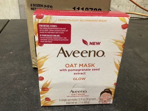Case of Aveeno Oat Face Mask with Pomegranate Seed Extract - Lot 709