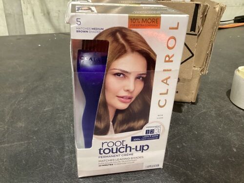 Case of (12) Clairol Nice'n Easy Clairol Root Touch-Up Permanent Hair Color Kit, Med Brown  - Lot 1155