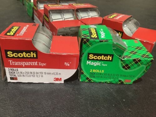 Lot of (15) Scotch Transparent & Magic Tape 2 Packs - Lot 918