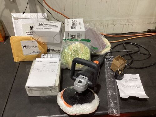 Lot of WEN Sanding Discs, Sleeves, & Belts & Variable Polisher  - Lot 167