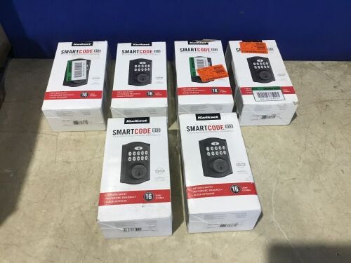 Lot of (6) Kwikset SmartCode Electronic Keypad Deadbolt with SmartKey Security - Lot 144