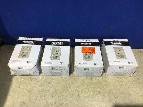 Lot of (4) Kwikset Powerbolt2 Touchpad Keyless Entry Deadbolt with SmartKey Security - Lot 346