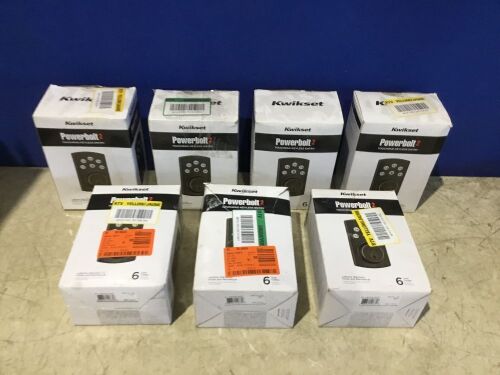 Lot of (7) Kwikset Powerbolt2 Touchpad Keyless Entry Deadbolt with SmartKey Security - Lot 153